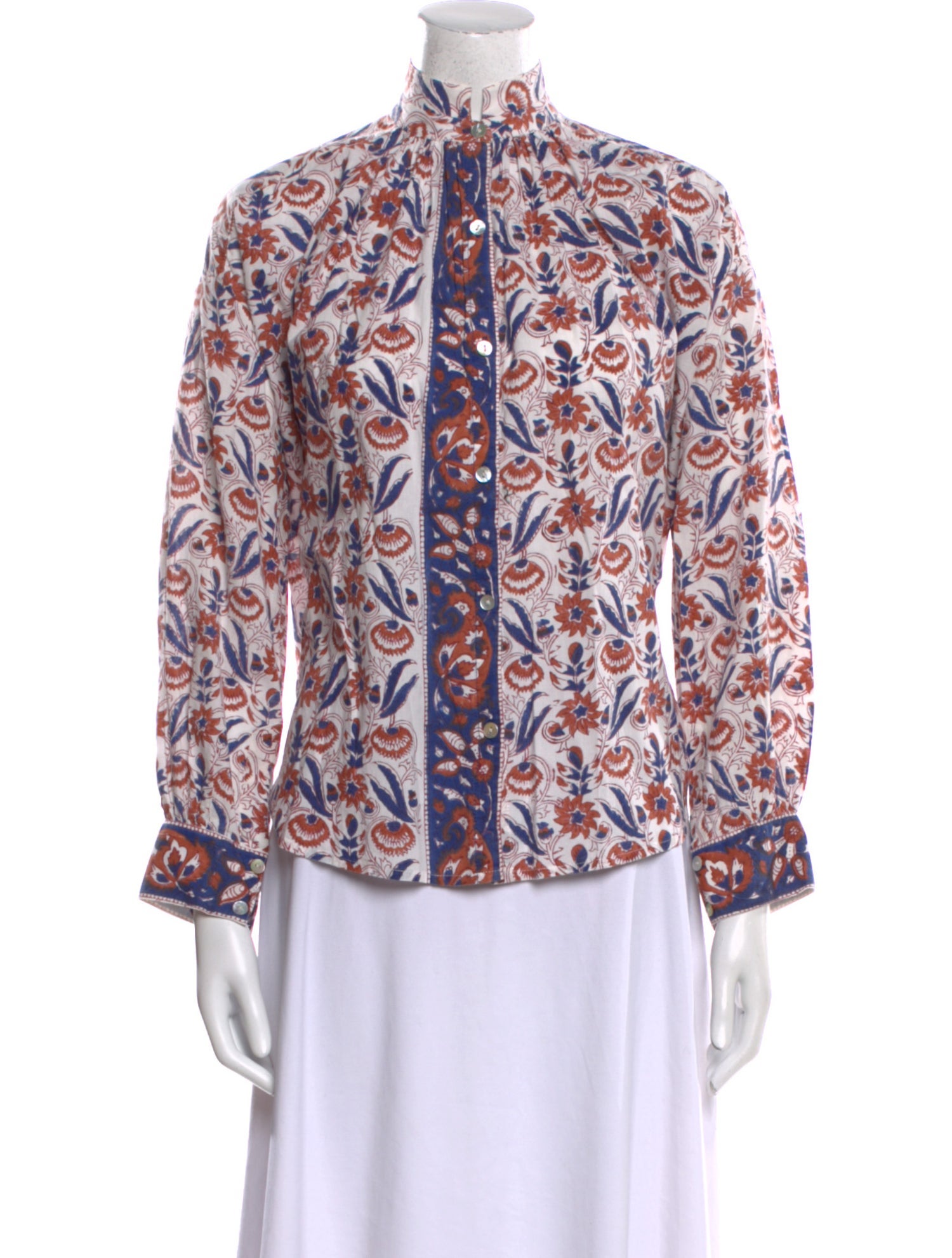 Alix of Bohemia Floral Print Mock Neck Blouse