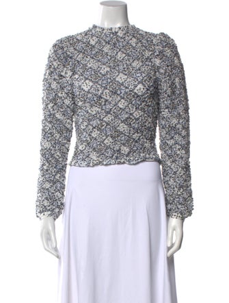 Alix of Bohemia Floral Print Mock Neck Crop Top