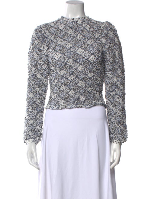 Alix of Bohemia Floral Print Mock Neck Crop Top