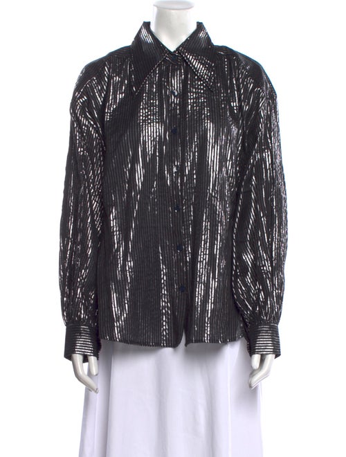 Alix of Bohemia Striped Long Sleeve Button-Up Top