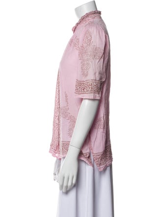 Alix of Bohemia Paisley Print Mock Neck Blouse