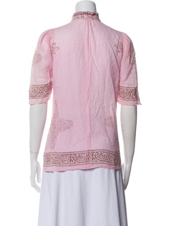 Alix of Bohemia Paisley Print Mock Neck Blouse