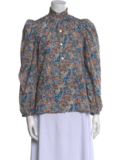 Alix of Bohemia Floral Print Mock Neck Blouse