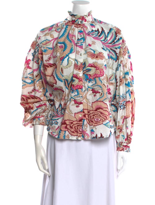 Alix of Bohemia Floral Print Mock Neck Blouse