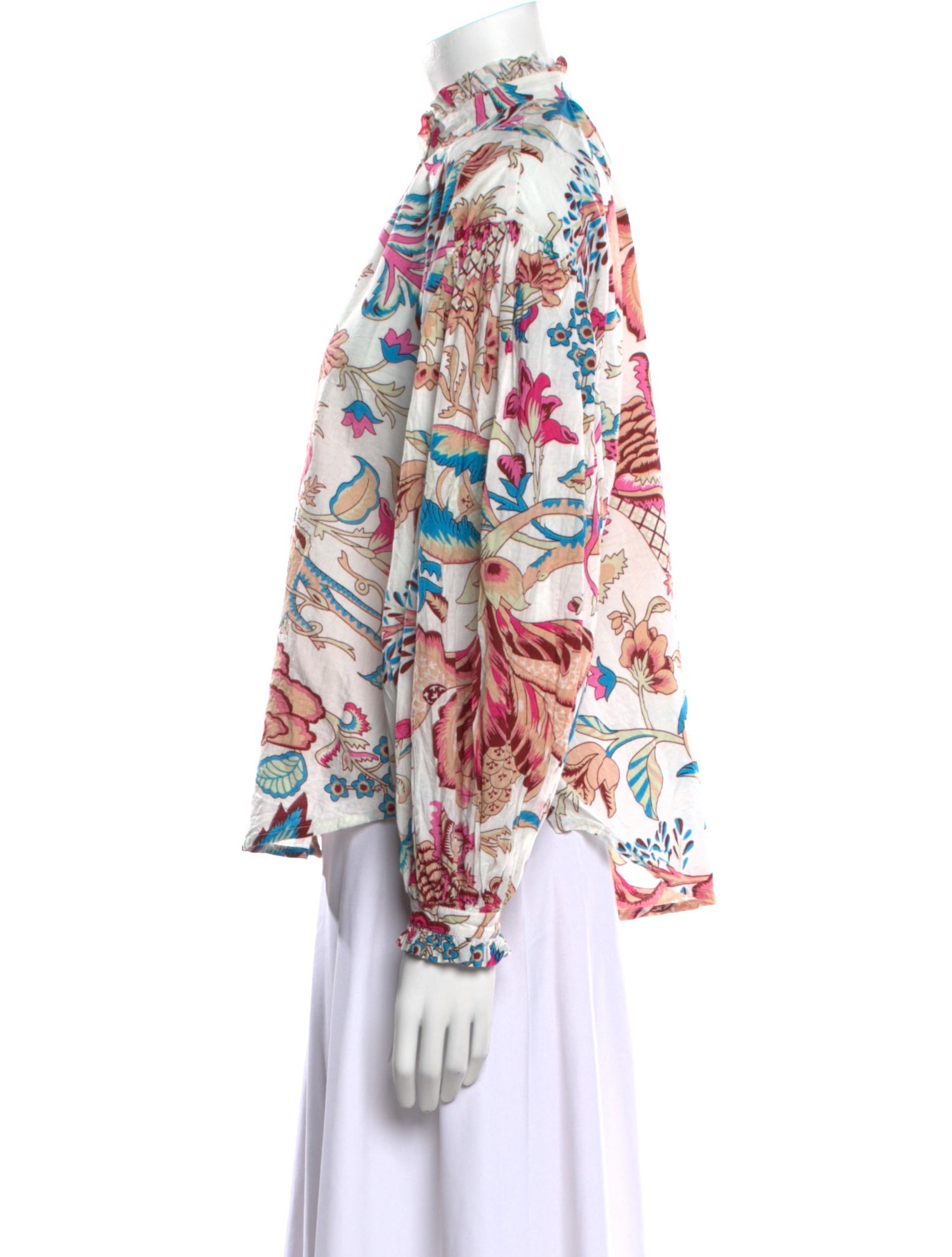 Alix of Bohemia Floral Print Mock Neck Blouse