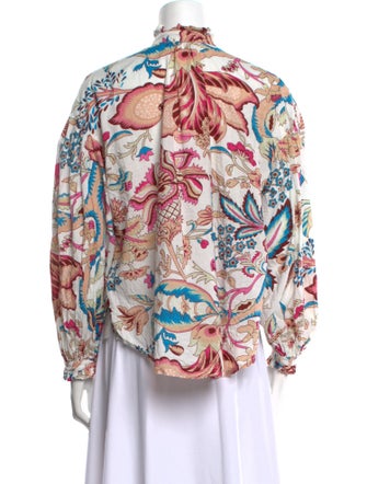 Alix of Bohemia Floral Print Mock Neck Blouse