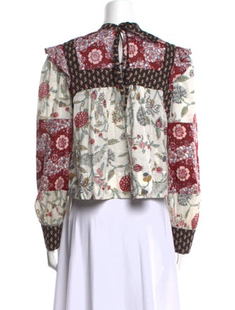 Alix of Bohemia Floral Print Mock Neck Blouse