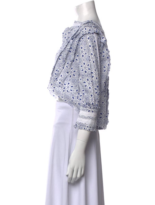 Alix of Bohemia Printed Bateau Neckline Crop Top