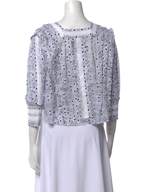 Alix of Bohemia Printed Bateau Neckline Crop Top