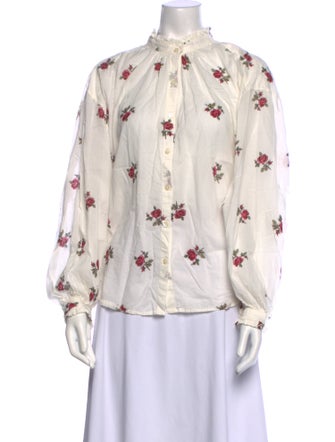 Alix of Bohemia Floral Print Mock Neck Blouse