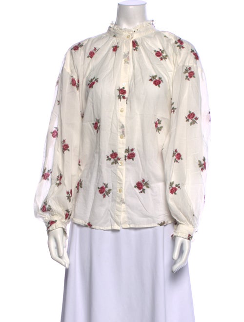 Alix of Bohemia Floral Print Mock Neck Blouse