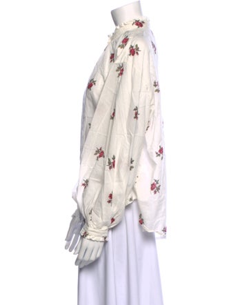 Alix of Bohemia Floral Print Mock Neck Blouse