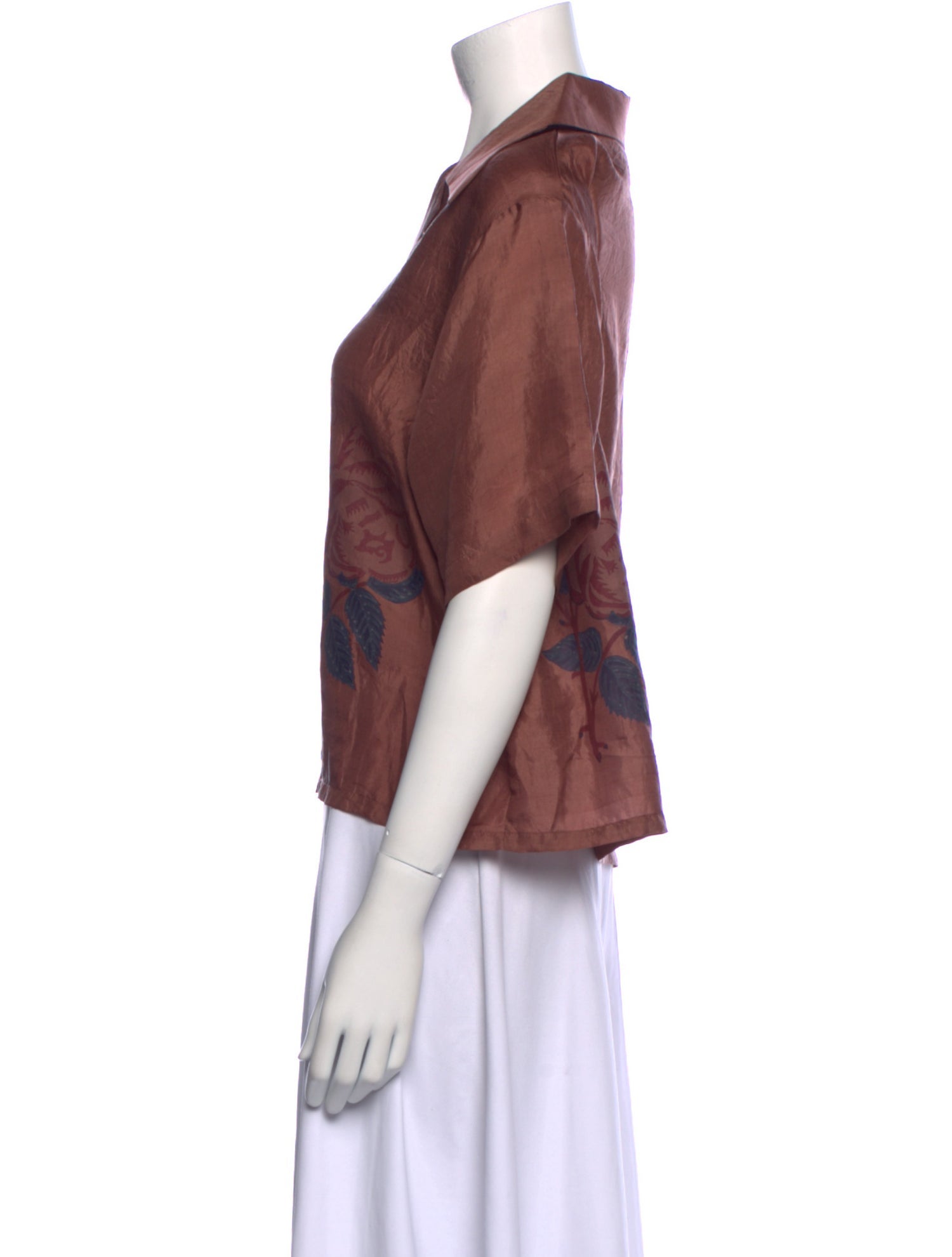 Alix of Bohemia Silk Printed Button-Up Top