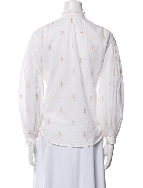 Alix of Bohemia Floral Print Mock Neck Button-Up Top