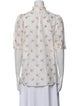 Alix of Bohemia Floral Print Mock Neck Button-Up Top