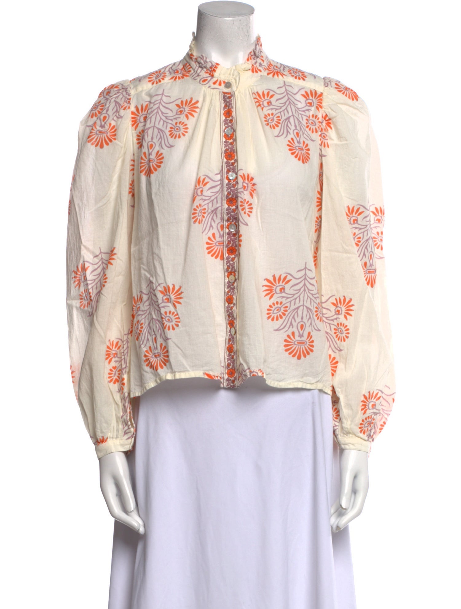 Alix of Bohemia Floral Print Mock Neck Blouse