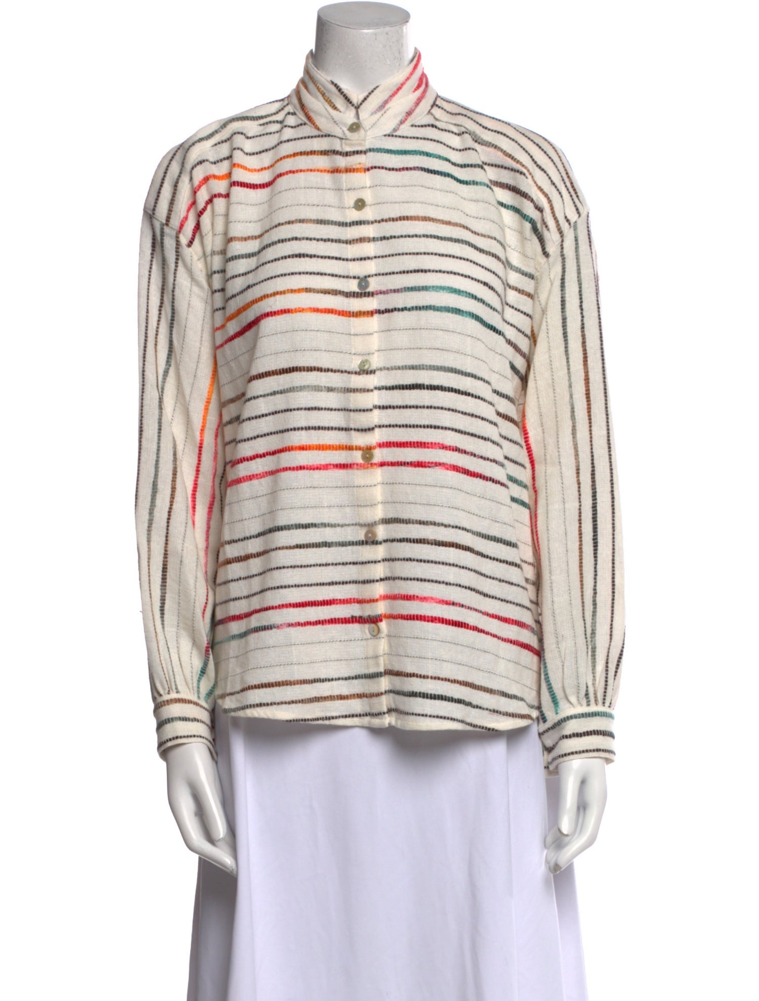 Alix of Bohemia Striped Long Sleeve Button-Up Top