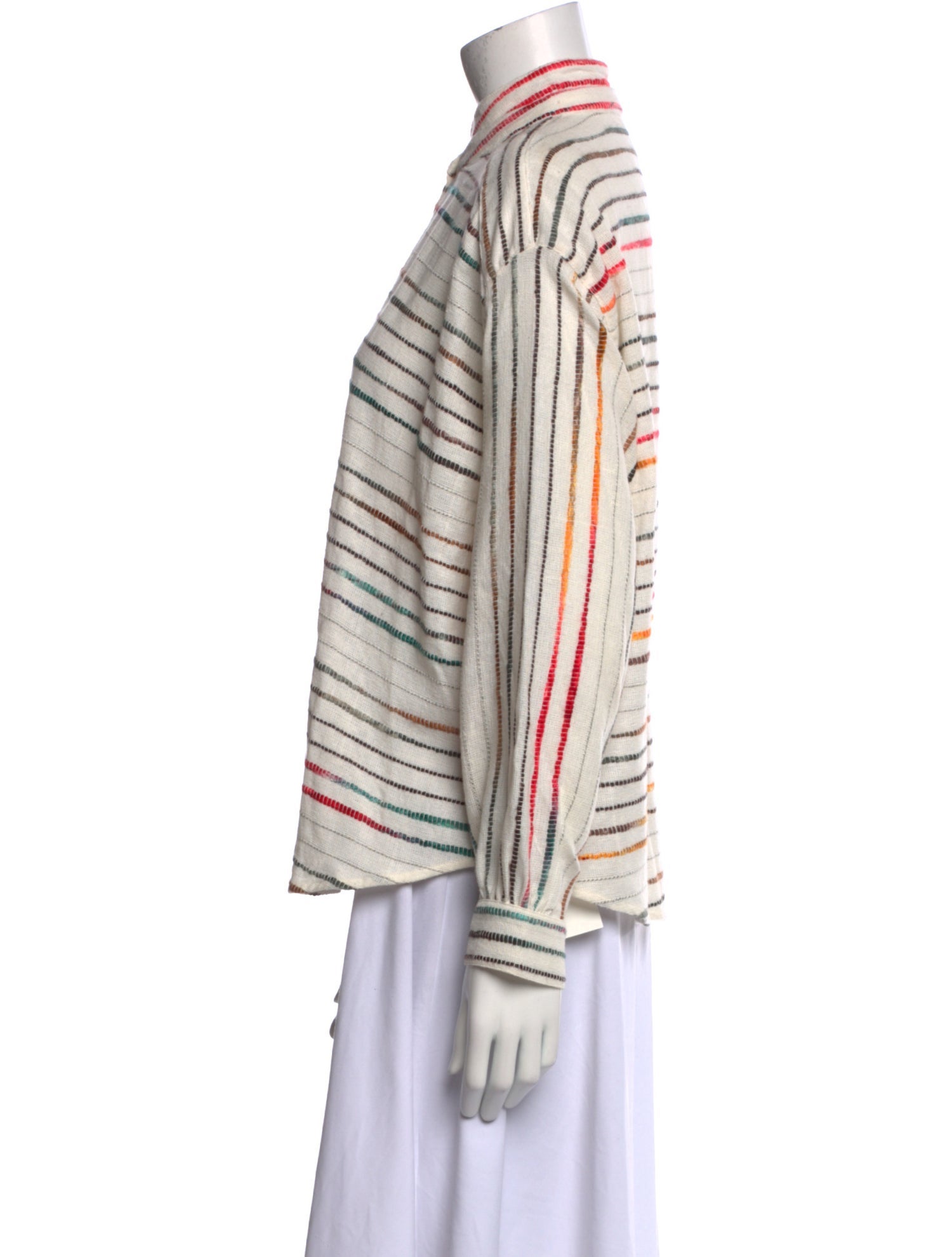 Alix of Bohemia Striped Long Sleeve Button-Up Top