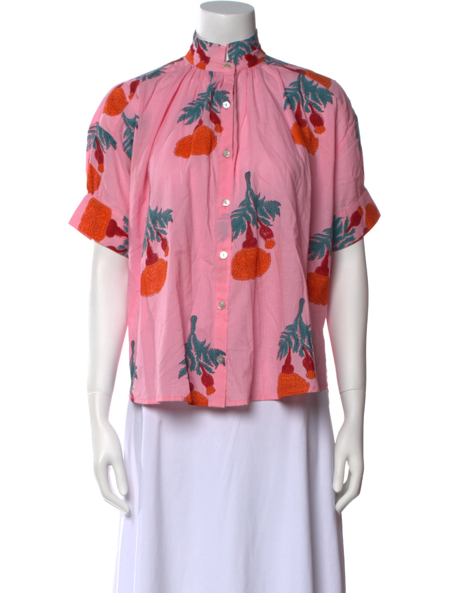 Alix of Bohemia Floral Print Mock Neck Blouse