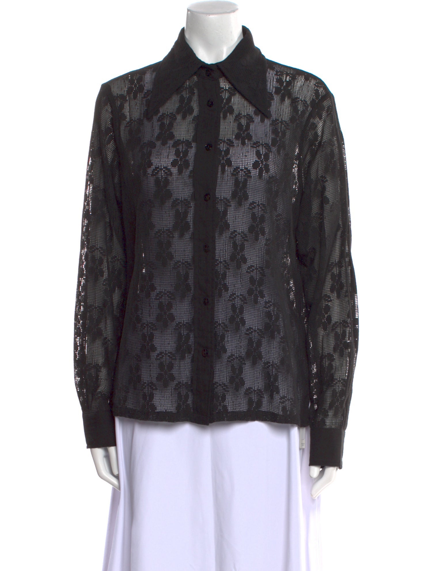Alix of Bohemia Floral Print Long Sleeve Button-Up Top