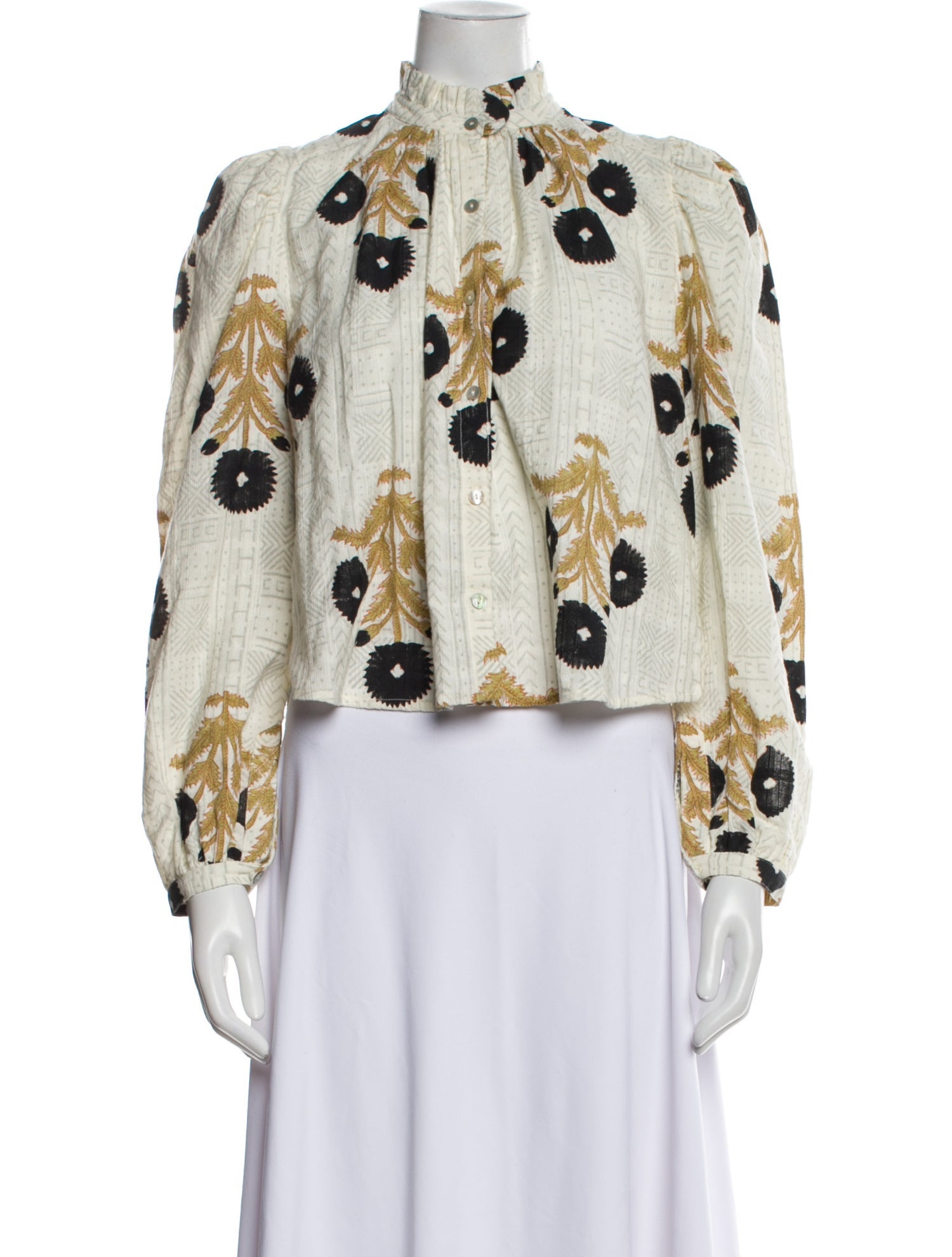 Alix of Bohemia Floral Print Mock Neck Blouse