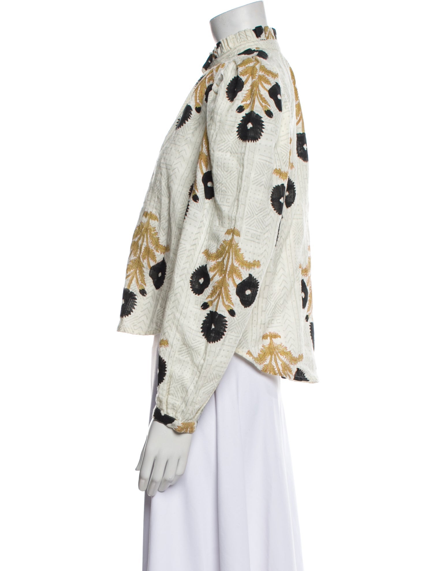 Alix of Bohemia Floral Print Mock Neck Blouse