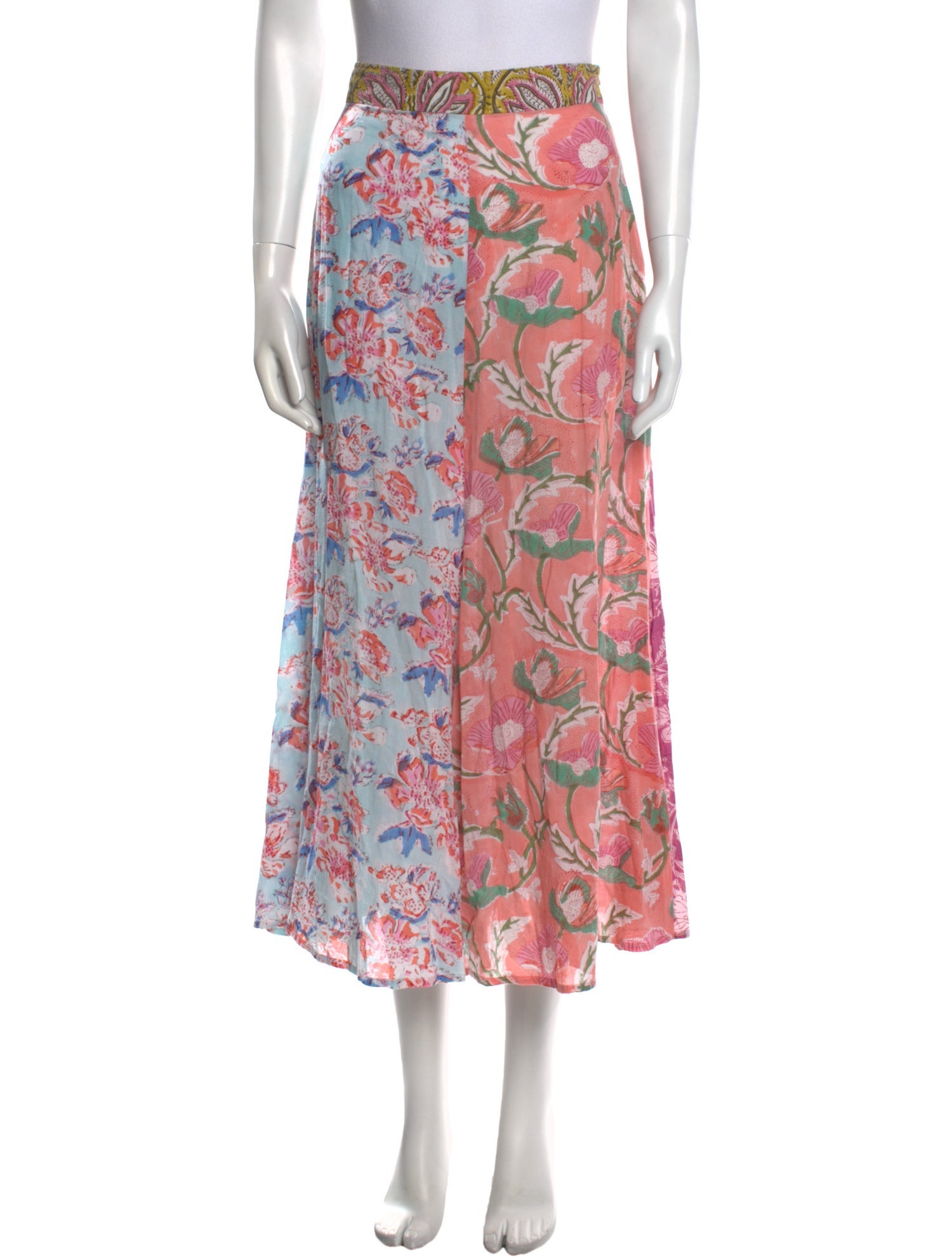 Alix of Bohemia Floral Print Midi Length Skirt