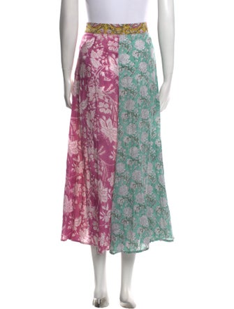 Alix of Bohemia Floral Print Midi Length Skirt