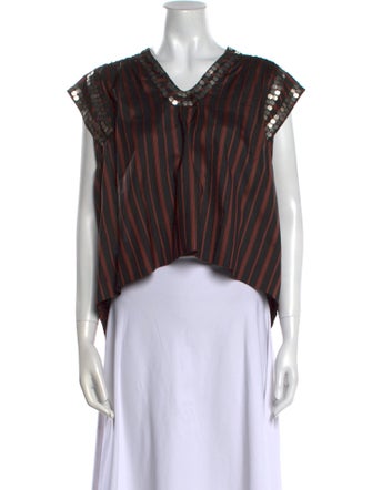 Alix of Bohemia Silk Striped Crop Top