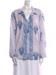Alix of Bohemia Printed V-Neck Button-Up Top