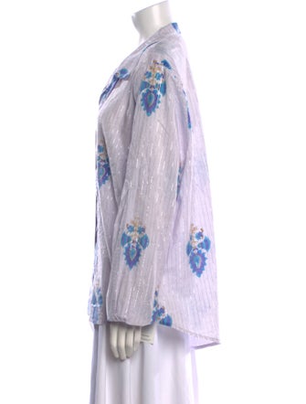 Alix of Bohemia Printed V-Neck Button-Up Top