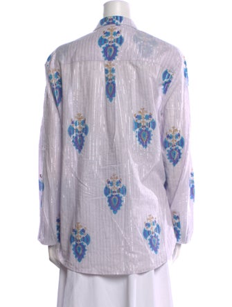 Alix of Bohemia Printed V-Neck Button-Up Top