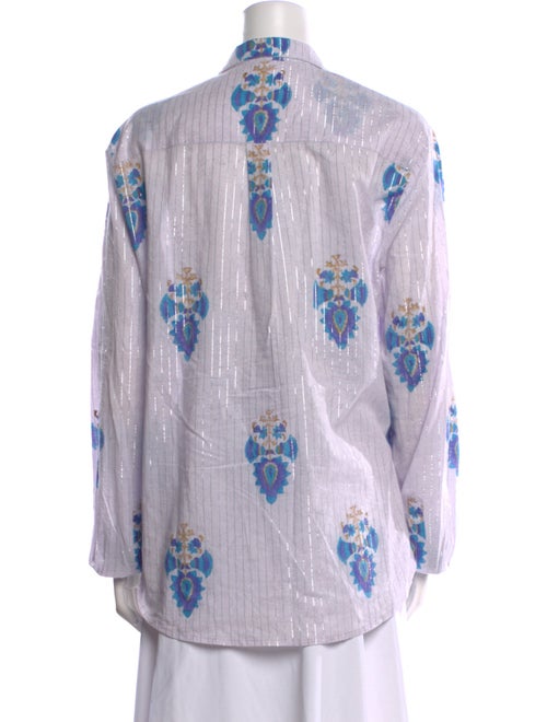 Alix of Bohemia Printed V-Neck Button-Up Top