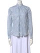 Alix of Bohemia Striped Mock Neck Button-Up Top