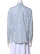 Alix of Bohemia Striped Mock Neck Button-Up Top