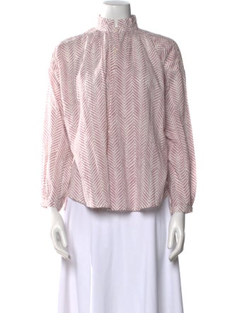 Alix of Bohemia Striped Mock Neck Blouse