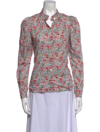 Alix of Bohemia Floral Print Long Sleeve Button-Up Top