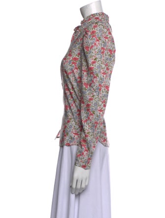 Alix of Bohemia Floral Print Long Sleeve Button-Up Top