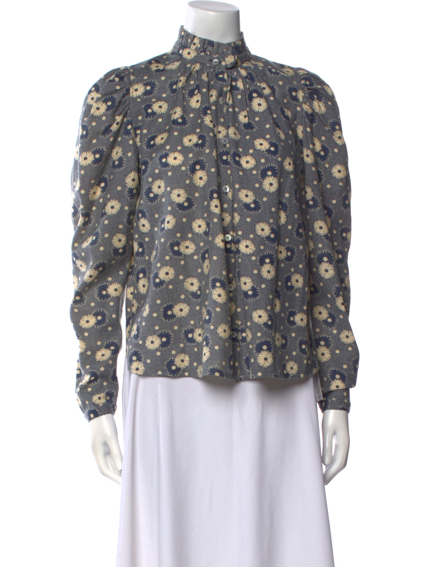 Alix of Bohemia Wool Floral Print Blouse