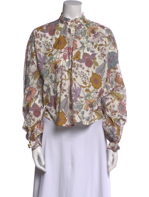 Alix of Bohemia Floral Print Mock Neck Blouse