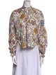 Alix of Bohemia Floral Print Mock Neck Blouse