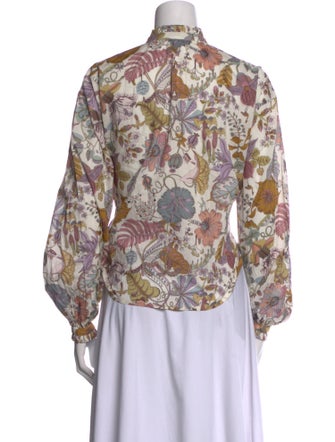 Alix of Bohemia Floral Print Mock Neck Blouse