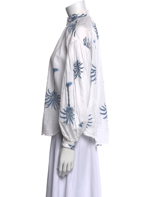 Alix of Bohemia Printed Mock Neck Button-Up Top