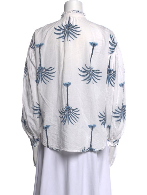 Alix of Bohemia Printed Mock Neck Button-Up Top