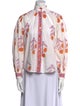 Alix of Bohemia Floral Print Mock Neck Button-Up Top