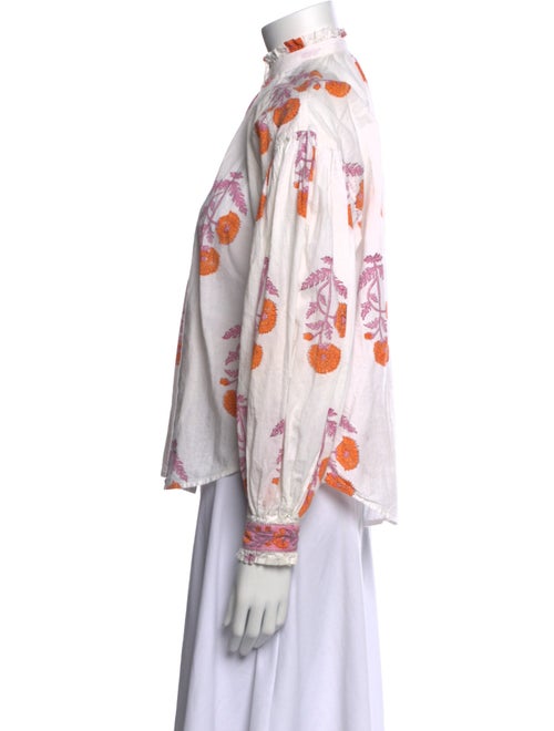 Alix of Bohemia Floral Print Mock Neck Button-Up Top