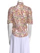 Alix of Bohemia Printed Mock Neck Button-Up Top