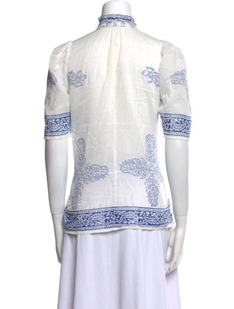 Alix of Bohemia Printed Mock Neck Polo