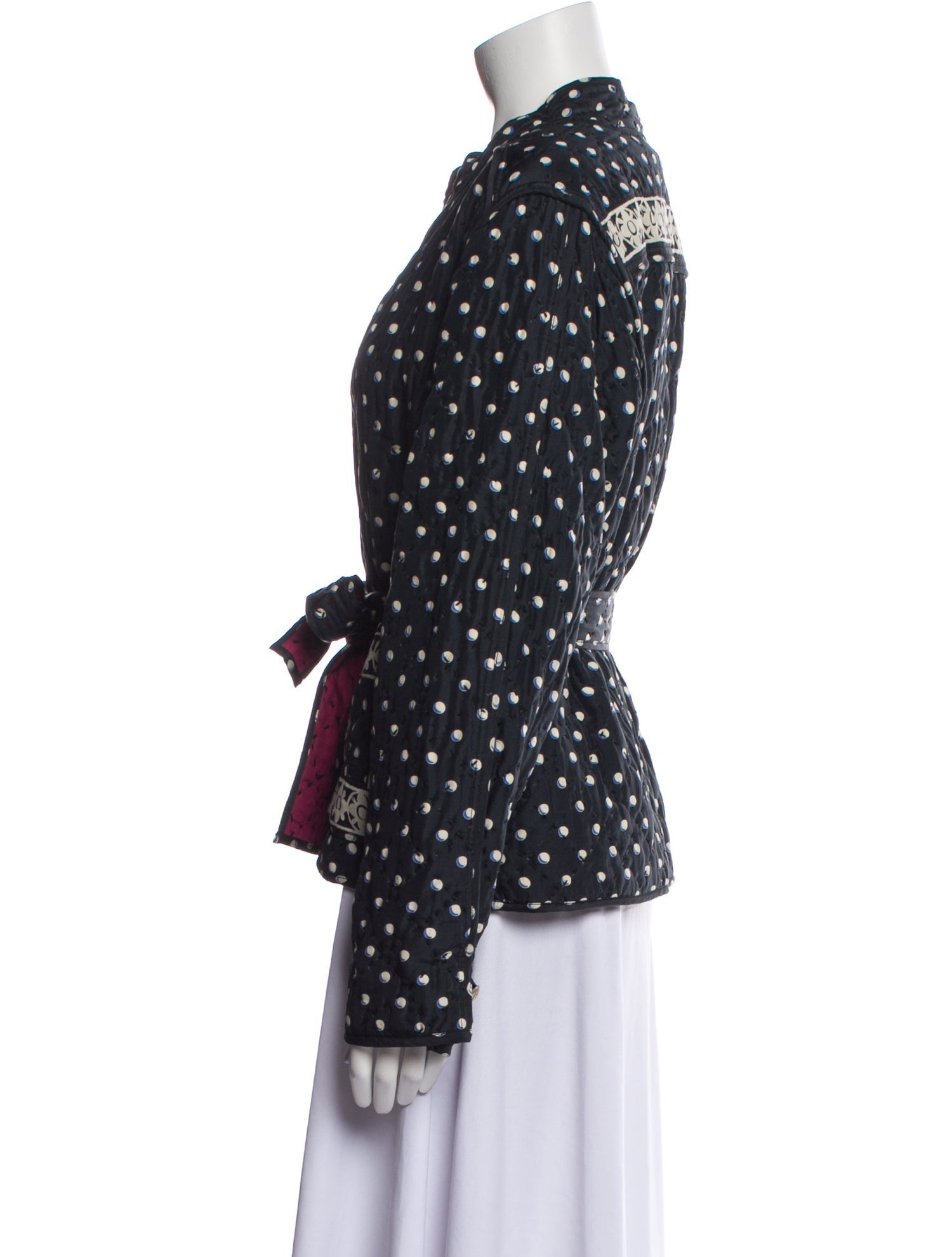 Alix of Bohemia Silk Polka Dot Print Evening Jacket