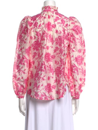 Alix of Bohemia Floral Print Mock Neck Blouse